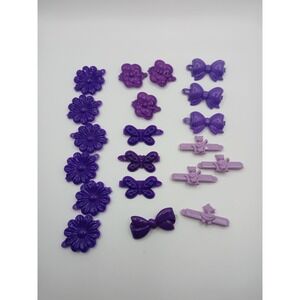 Lot‎ 20 Vintage Childs Snap Tight Plastic Hair Clip Barrettes Kids Goody Purple